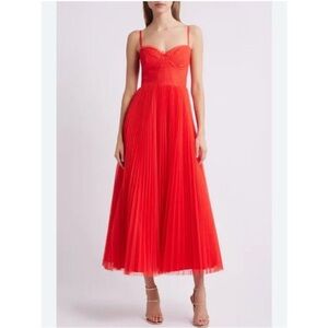 Hutch Corset Bodice Red Gown Spaghetti Strap Maxi Dress Size 8/ M Formal